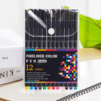 Ajakirja värvilised peeneteralised pliiatsid 12/24 tk peeneteraline pliiats kalendri märkimiseks Agenda Bullet Journaling Art Project