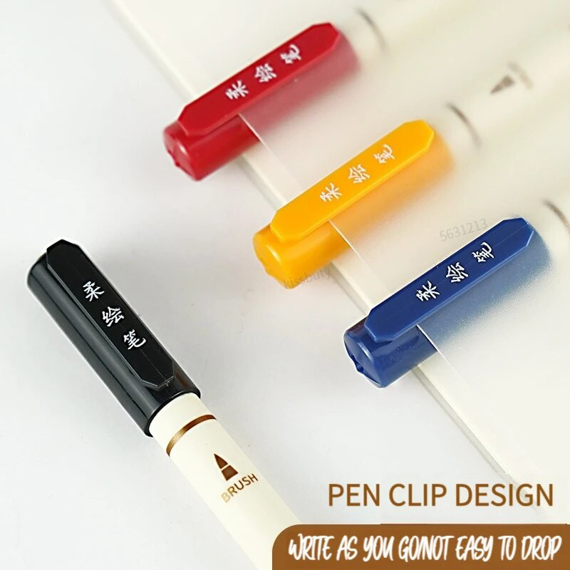 6 τμχ Νέος ρετρό έγχρωμος μαρκαδόρος σχεδίασης Σετ στυλό με μαλακό πινέλο Συμβουλή πρωτότυπου σχεδίου Καλλιγραφία γράμματα Ζωγραφική Τέχνη Χαρτικά