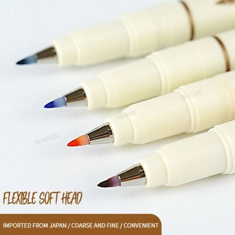 6 τμχ Νέος ρετρό έγχρωμος μαρκαδόρος σχεδίασης Σετ στυλό με μαλακό πινέλο Συμβουλή πρωτότυπου σχεδίου Καλλιγραφία γράμματα Ζωγραφική Τέχνη Χαρτικά