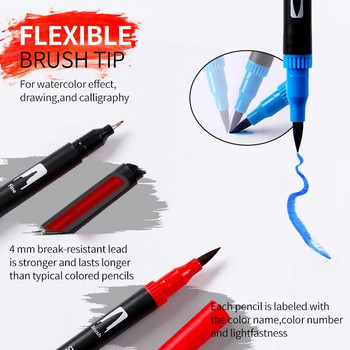 Σετ 12 χρωμάτων Dual Tip Art Marker Watercolor Brush Fineliner Pen Double Head Manga Comics Fine Liner for Sketch Drawing Painting