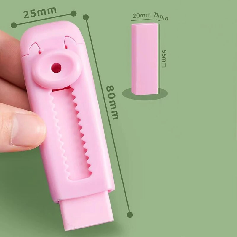 Zīmuļu dzēšgumija Noderīga, darbaspēka taupoša stumšanas gumija, radoši slaukāmi kancelejas piederumi bērniem, kas zīmē, raksta, skolas piederumi