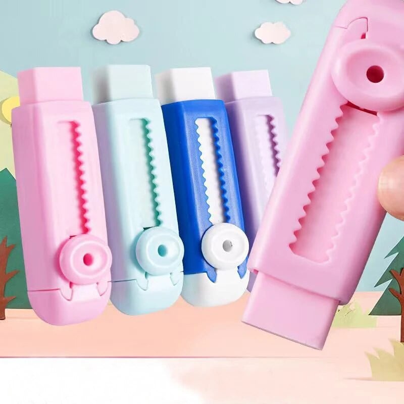 Zīmuļu dzēšgumija Noderīga, darbaspēka taupoša stumšanas gumija, radoši slaukāmi kancelejas piederumi bērniem, kas zīmē, raksta, skolas piederumi