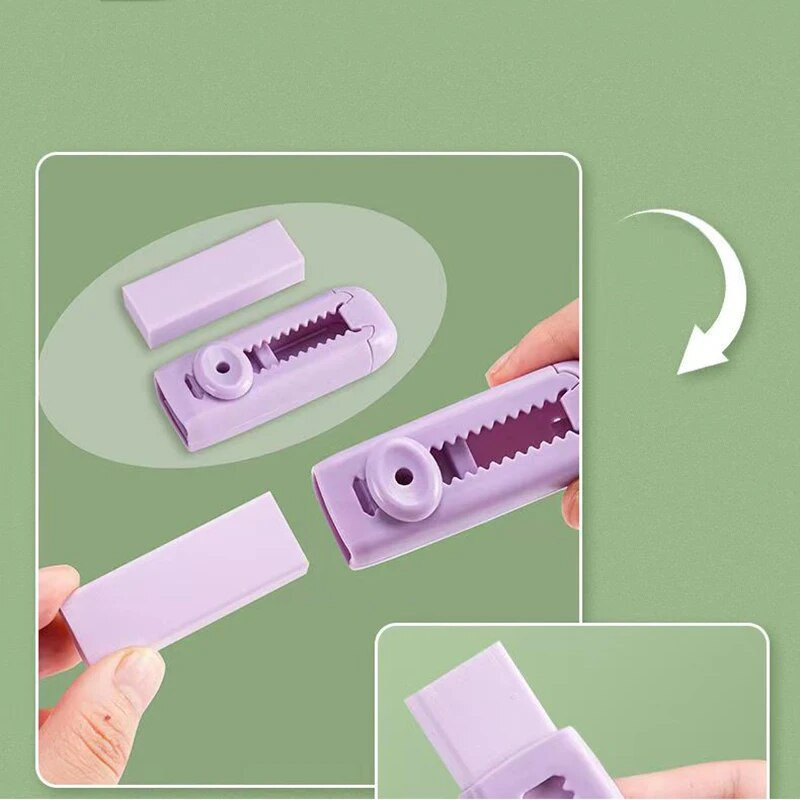 Zīmuļu dzēšgumija Noderīga, darbaspēka taupoša stumšanas gumija, radoši slaukāmi kancelejas piederumi bērniem, kas zīmē, raksta, skolas piederumi