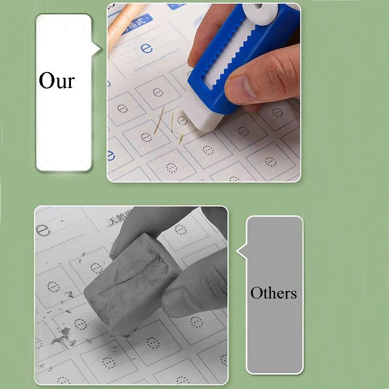 Zīmuļu dzēšgumija Noderīga, darbaspēka taupoša stumšanas gumija, radoši slaukāmi kancelejas piederumi bērniem, kas zīmē, raksta, skolas piederumi