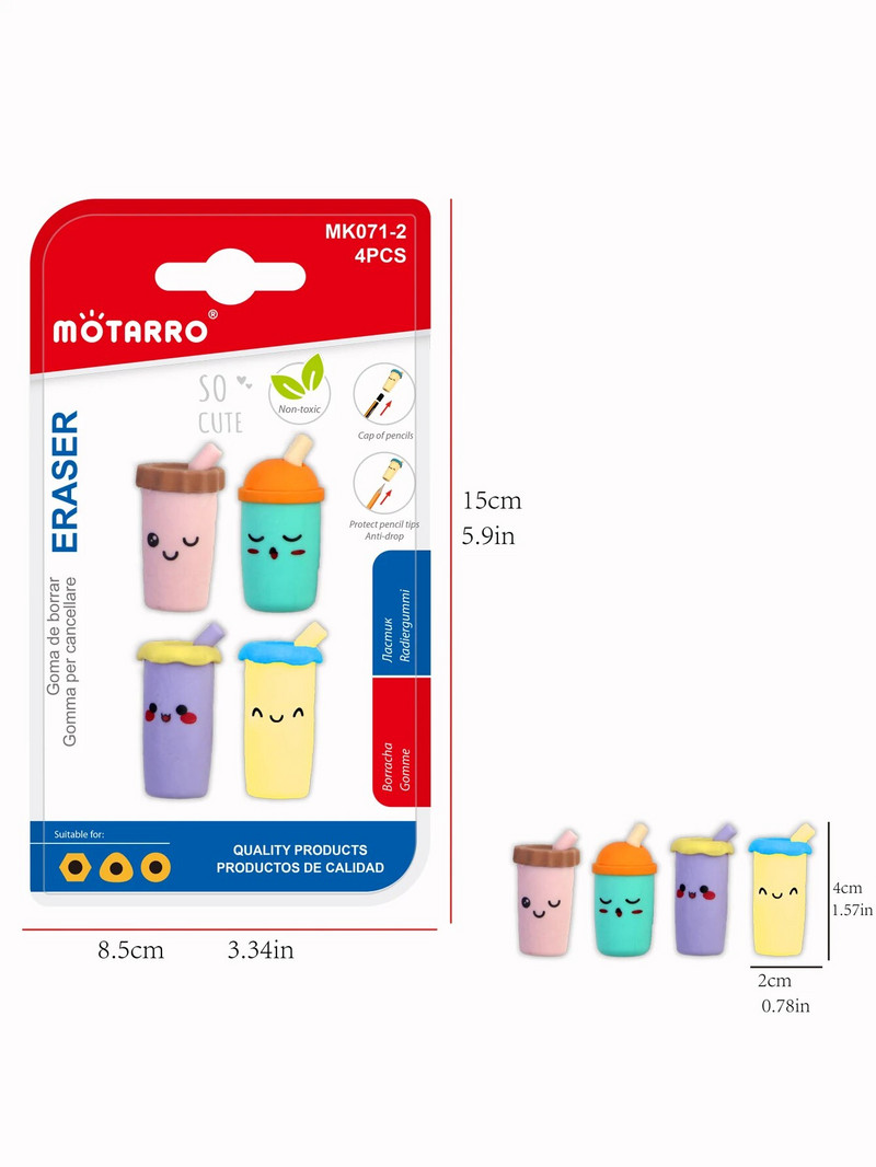 Radoša, jauka multfilmas kausa dzēšgumija, individuāla iepakojuma noņemama dzēšgumija studentu balvas kancelejas piederumi