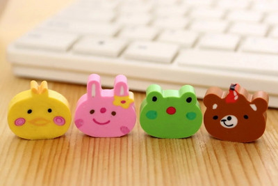 4 τμχ Διασκεδαστικές και εκπαιδευτικές γόμες κινουμένων σχεδίων για χαριτωμένα ζώα για ενίσχυση των δεξιοτήτων σχεδίασης και γραφής των παιδιών