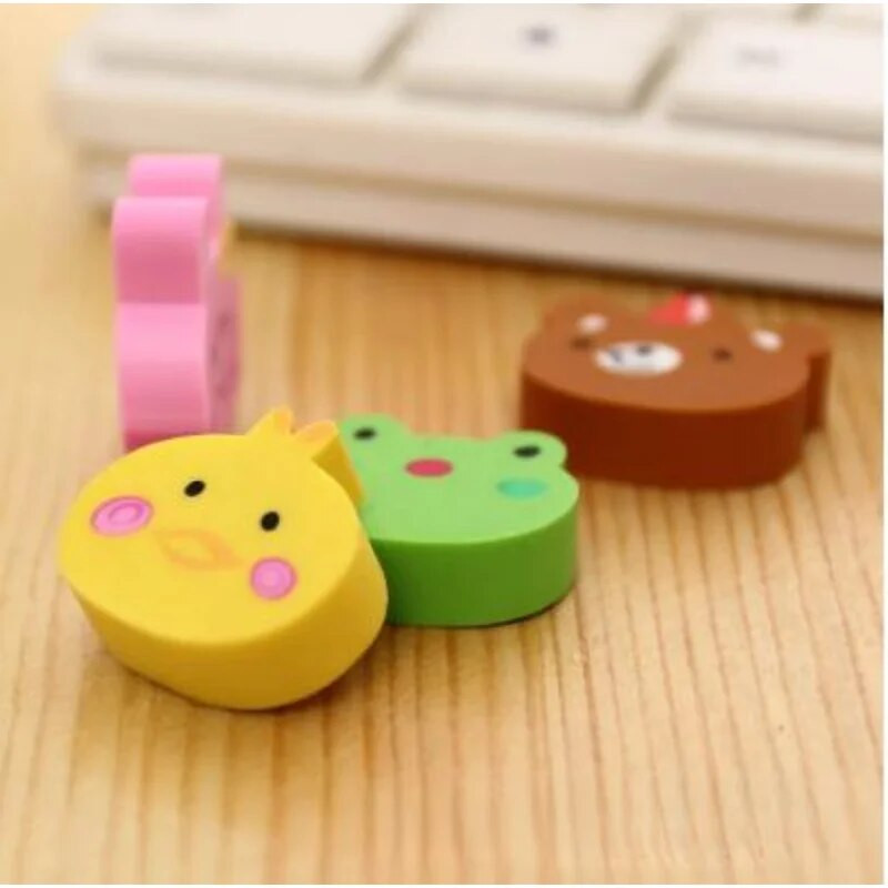 4 τμχ Διασκεδαστικές και εκπαιδευτικές γόμες κινουμένων σχεδίων για χαριτωμένα ζώα για ενίσχυση των δεξιοτήτων σχεδίασης και γραφής των παιδιών