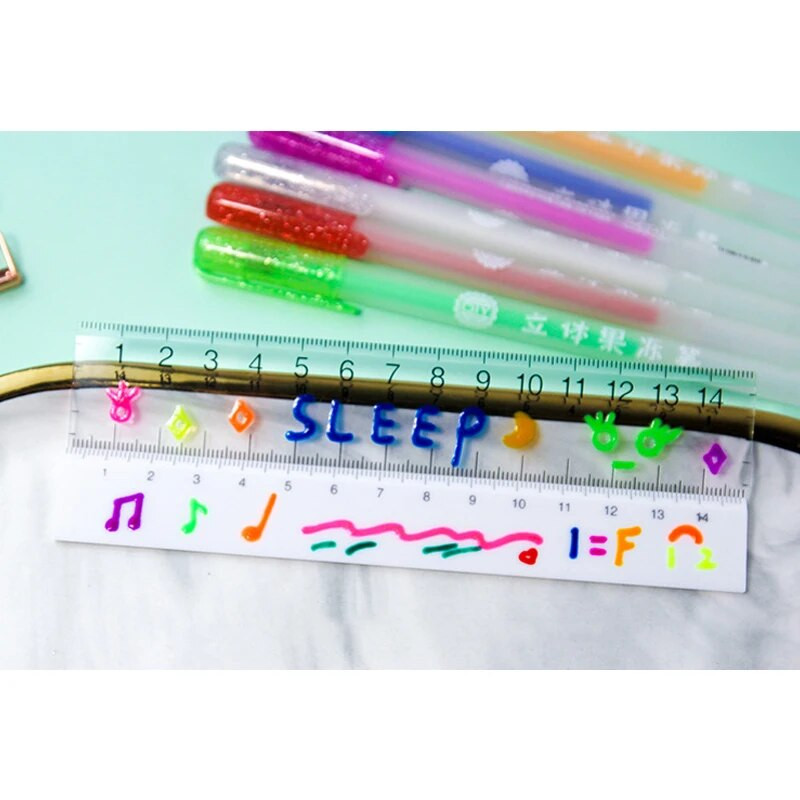 3D glancēts želejveida tintes pildspalvu komplekts Krāsains DIY dienasgaismas grafiti želejas pildspalvas dāvana bērniem skolas biroja kancelejas piederumi