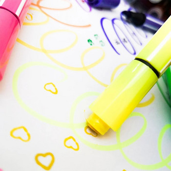 12 Έγχρωμο στυλό Έγχρωμη σφραγίδα Σφραγίδα με ακουαρέλα Πινέλο ζωγραφικής Σετ έγχρωμων μαρκαδόρων για παιδιά