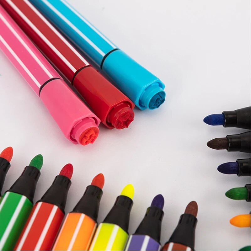 12 Έγχρωμο στυλό Έγχρωμη σφραγίδα Σφραγίδα με ακουαρέλα Πινέλο ζωγραφικής Σετ έγχρωμων μαρκαδόρων για παιδιά