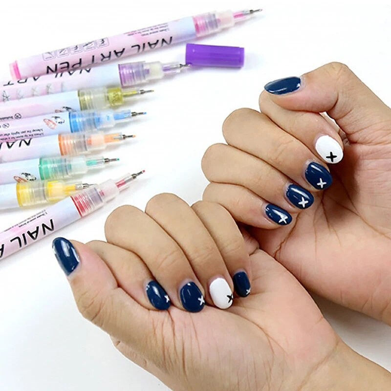 Kūrybingas 0,5 mm spalvingas visos adatos vamzdelio antgalis akrilo pigmento nagų tobulinimo žymeklis Vandens pigmentas „pasidaryk pats“ nagų dailės tapyba