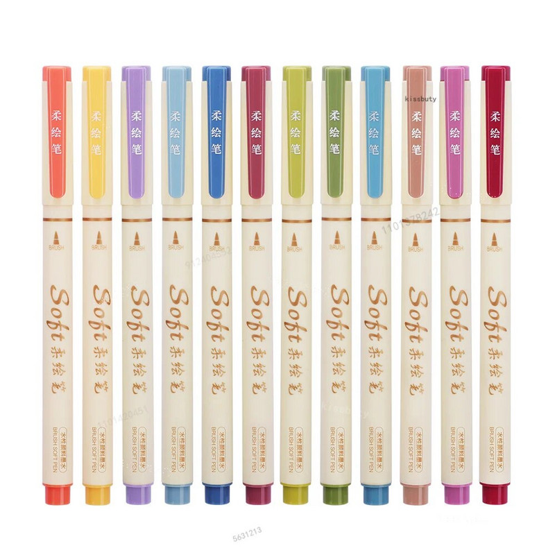 3gab/komplekts Four Seasons Mīkstas otas gleznošanas pildspalva ar burtiem kaligrāfijas prakse Retro mākslas marķieru pildspalvu komplekts zīmēšanas mākslas kancelejas preces