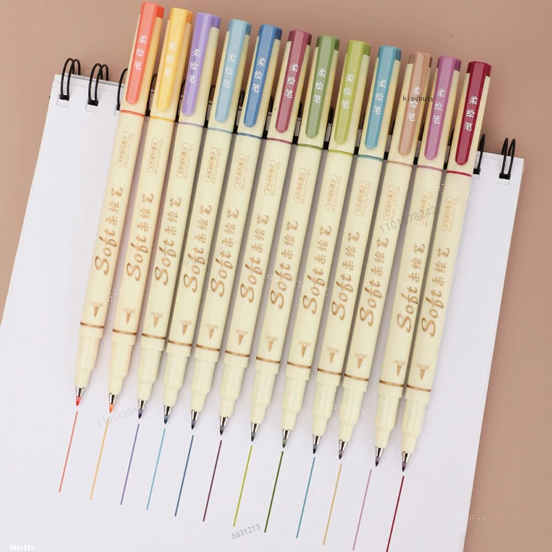 3gab/komplekts Four Seasons Mīkstas otas gleznošanas pildspalva ar burtiem kaligrāfijas prakse Retro mākslas marķieru pildspalvu komplekts zīmēšanas mākslas kancelejas preces