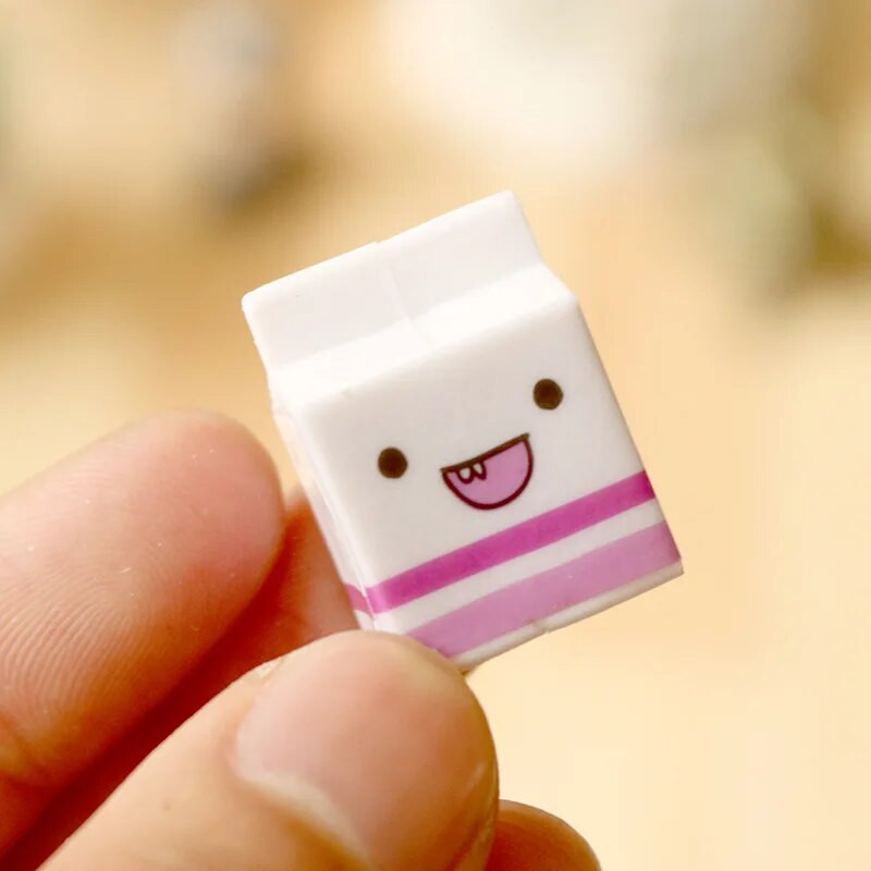 6 buc/pachet NOU gumă de șters cu biscuiți cu lapte de desene animate Kawaii drăguță papetărie pentru școală pentru elevi, materiale pentru petreceri