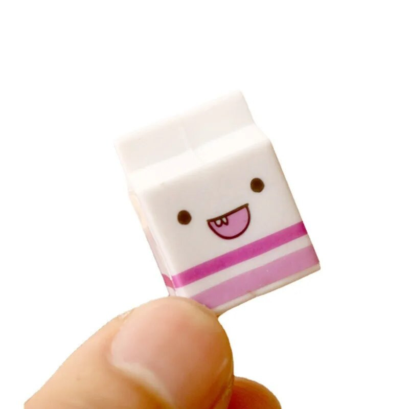 6 buc/pachet NOU gumă de șters cu biscuiți cu lapte de desene animate Kawaii drăguță papetărie pentru școală pentru elevi, materiale pentru petreceri