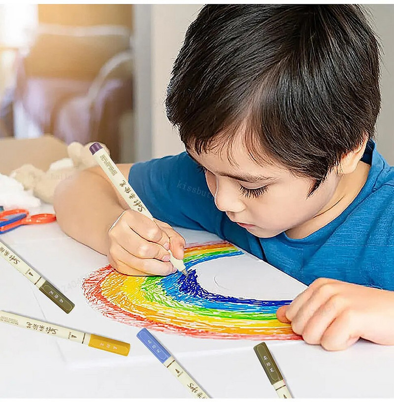 6gab jauni retro krāsu burti gleznošanas mākslas marķieru pildspalvu komplekts mīksts otas uzgalis smalkas līnijas kaligrāfijas dizains zīmēšanas mākslas kancelejas preces