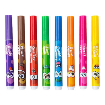 8 spalvų / rinkinys Plaunami Macaron Wacky kvapnūs žymekliai, minkšti, vaisių aromato, akių apsaugos raktų žymekliai, rašymo reikmenys