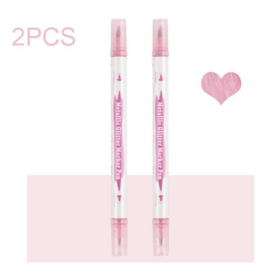 Metāliskas marķieru pildspalvas ar diviem uzgaļiem, zelta metāla pastāvīgie marķieri mākslinieku ilustrācijām, amatniecība, dāvanu karšu izgatavošana, albums