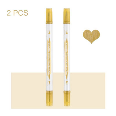 Metāliskas marķieru pildspalvas ar diviem uzgaļiem, zelta metāla pastāvīgie marķieri mākslinieku ilustrācijām, amatniecība, dāvanu karšu izgatavošana, albums