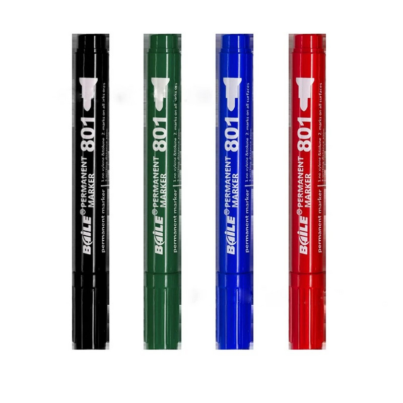 4 spalvų didelės talpos dažų žymekliai, nuolatinės vandeniui atsparios kartoninės dėžutės spalvoti žymekliai rašikliai, raštinės reikmenys