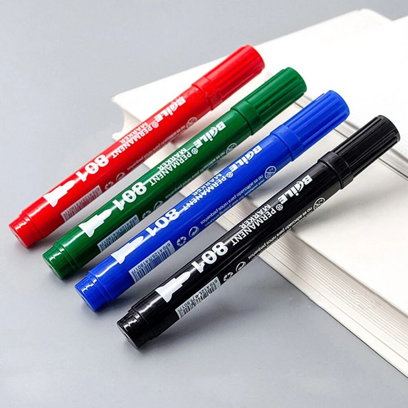 4 spalvų didelės talpos dažų žymekliai, nuolatinės vandeniui atsparios kartoninės dėžutės spalvoti žymekliai rašikliai, raštinės reikmenys