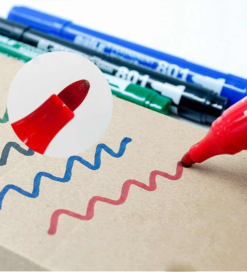4 spalvų didelės talpos dažų žymekliai, nuolatinės vandeniui atsparios kartoninės dėžutės spalvoti žymekliai rašikliai, raštinės reikmenys