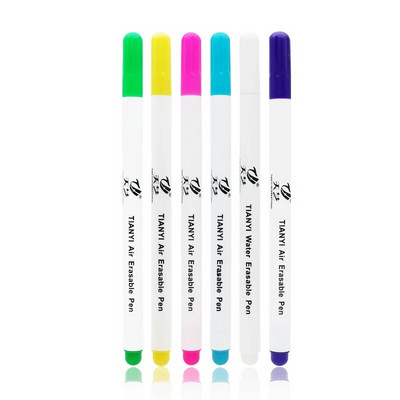 6 бр Водоизтриваеми химикалки Маркери за тъкани Разтворим молив за кръстат бод Пачуърк ръкоделие за шевни инструменти Аксесоари Изкуства и занаяти