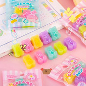 5-10 τμχ Ζελέ Color Erasers Kawaii Bear Γόμες μολυβιού για παιδιά Εργαλείο γραφής Κορεατικά σχολικά είδη γραφείου