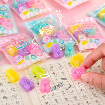 5-10 τμχ Ζελέ Color Erasers Kawaii Bear Γόμες μολυβιού για παιδιά Εργαλείο γραφής Κορεατικά σχολικά είδη γραφείου