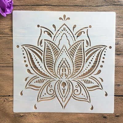 30 * 30 cm izmēra diy craft mandalas veidne trafaretu krāsošanai apzīmogots fotoalbums reljefs papīra kartīte uz koka, auduma, sienas