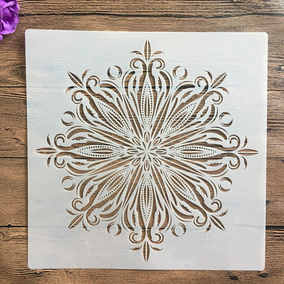 30 * 30 cm izmēra diy craft mandalas veidne trafaretu krāsošanai apzīmogots fotoalbums reljefs papīra kartīte uz koka, auduma, sienas