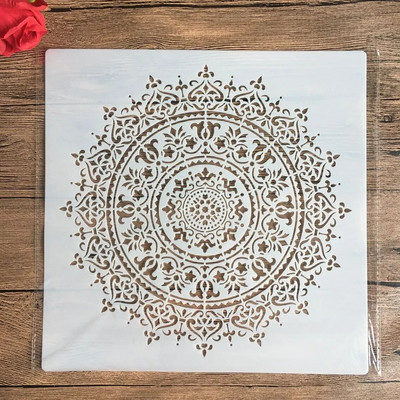 30 * 30 cm izmēra diy craft mandalas veidne trafaretu krāsošanai apzīmogots fotoalbums reljefs papīra kartīte uz koka, auduma, sienas