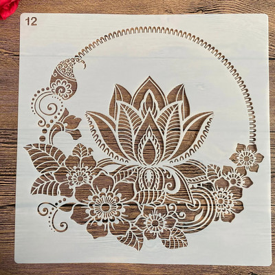 30 * 30 cm izmēra diy craft mandalas veidne trafaretu krāsošanai apzīmogots fotoalbums reljefs papīra kartīte uz koka, auduma, sienas