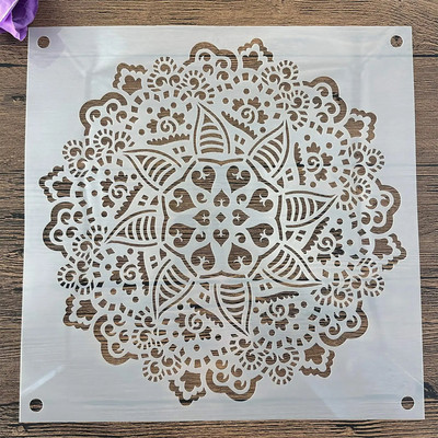 30 * 30 cm izmēra diy craft mandalas veidne trafaretu krāsošanai apzīmogots fotoalbums reljefs papīra kartīte uz koka, auduma, sienas