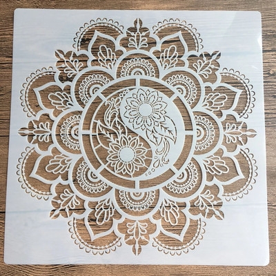 30 * 30 cm izmēra diy craft mandalas veidne trafaretu krāsošanai apzīmogots fotoalbums reljefs papīra kartīte uz koka, auduma, sienas