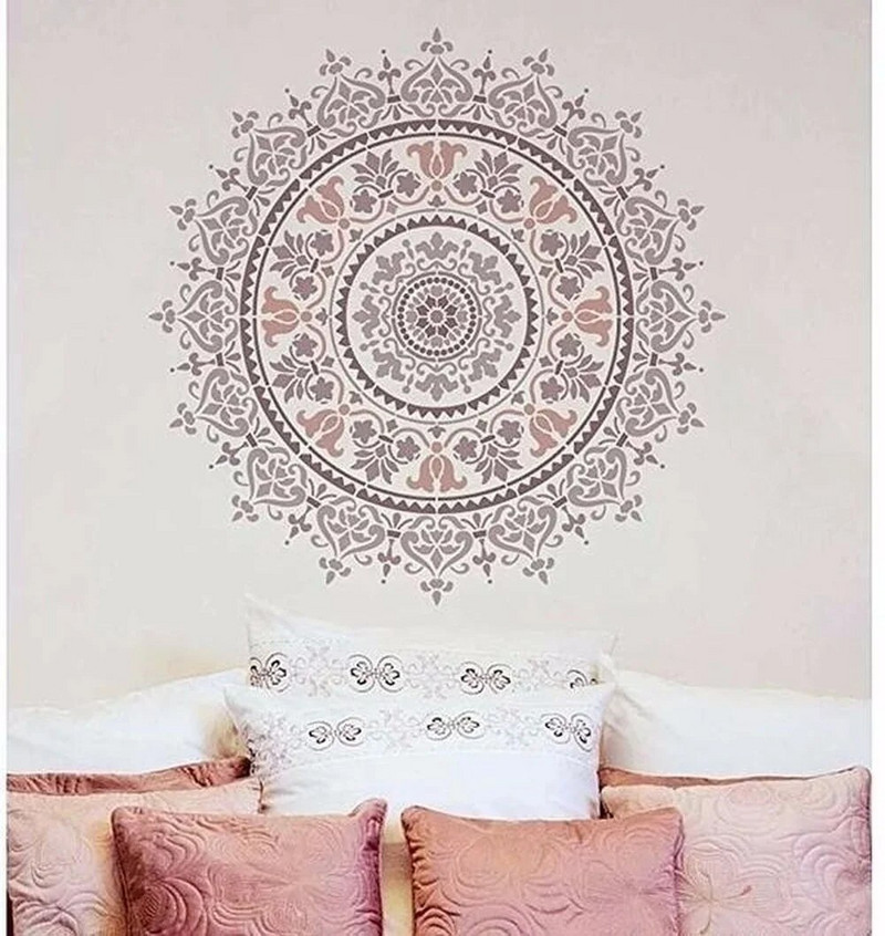 30 * 30 cm izmēra diy craft mandalas veidne trafaretu krāsošanai apzīmogots fotoalbums reljefs papīra kartīte uz koka, auduma, sienas