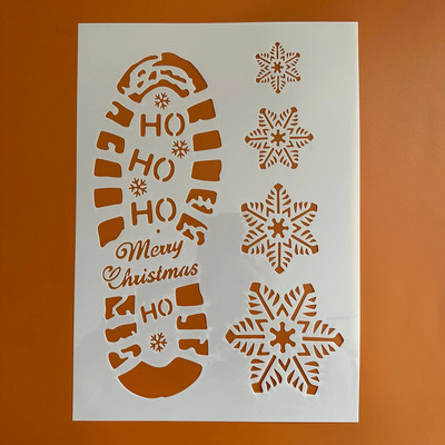 A4 29 *21 cm Εκτύπωση παπουτσιών Santa DIY Στένσιλ τοίχου Ζωγραφική Λεύκωμα χρωματισμού Ανάγλυφο άλμπουμ Διακοσμητικό χάρτινο πρότυπο κάρτας, τοίχος