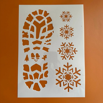 A4 29 *21 cm Εκτύπωση παπουτσιών Santa DIY Στένσιλ τοίχου Ζωγραφική Λεύκωμα χρωματισμού Ανάγλυφο άλμπουμ Διακοσμητικό χάρτινο πρότυπο κάρτας, τοίχος