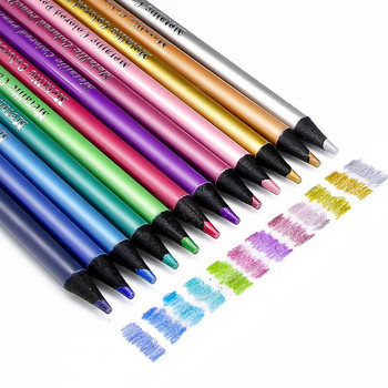 12 цветни метални цветни моливи Комплект за рисуване Скициране Цветни моливи за оцветяване Професия Художествени принадлежности за художник
