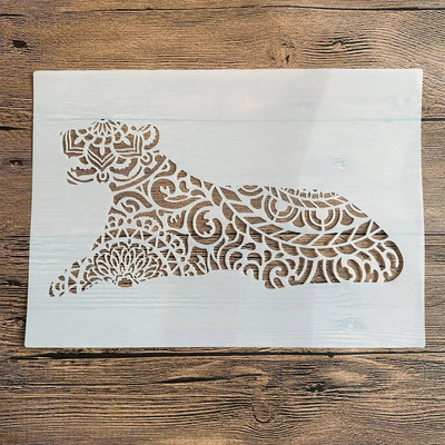 A4 29 * 21cm Στένσιλ DIY Ζωγραφική τοίχων Λεύκωμα χρωματισμού Ανάγλυφο άλμπουμ Διακοσμητικό χάρτινο πρότυπο κάρτας Ζώο