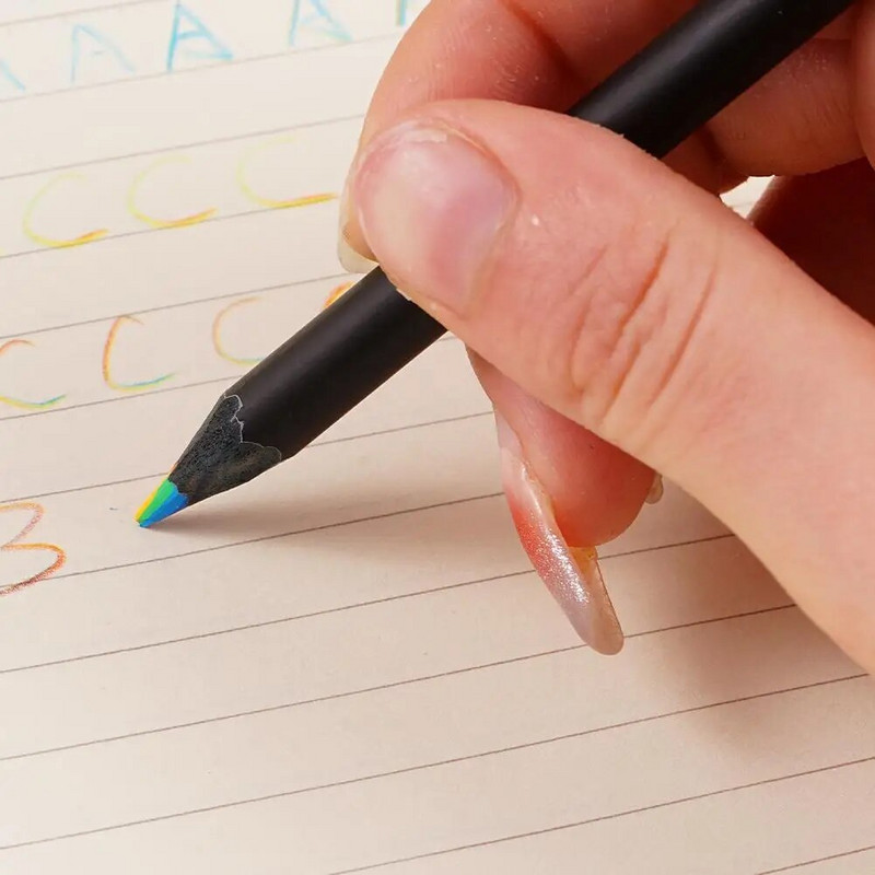 12gb Krāsu zīmuļu komplekts Varavīksnes zīmuļi bērniem Bērniem Koka krāsainie zīmuļi Krītiņi Kawaii krāsu zīmuļi vairumtirdzniecība