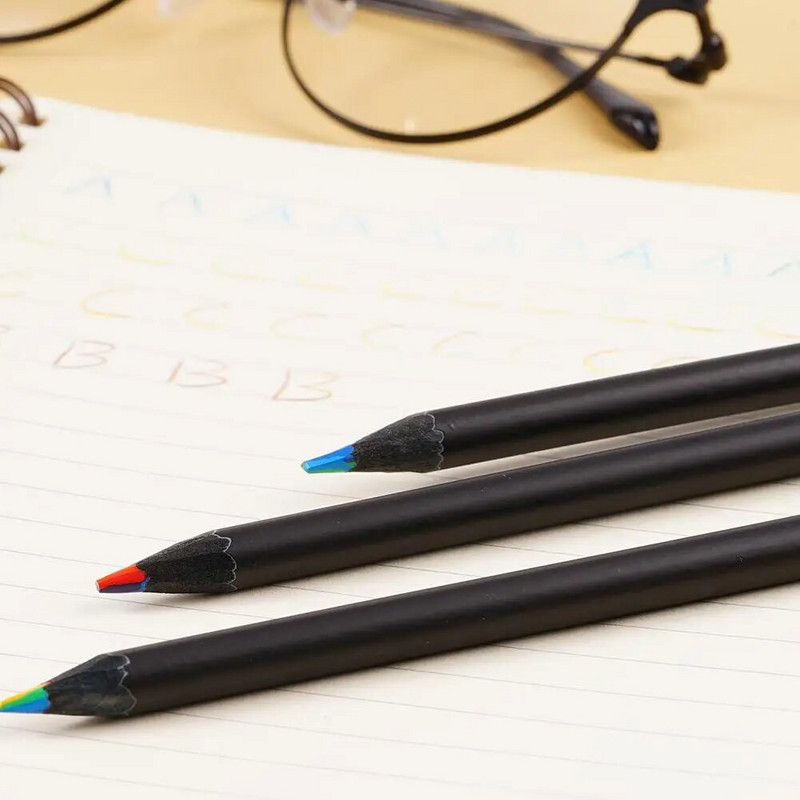 12gb Krāsu zīmuļu komplekts Varavīksnes zīmuļi bērniem Bērniem Koka krāsainie zīmuļi Krītiņi Kawaii krāsu zīmuļi vairumtirdzniecība