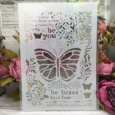 A4 29cm Elephant Wild Africa Διακοσμητικό πρότυπο άλμπουμ με ανάγλυφο DIY Στένσιλ ζωγραφικής τοίχων