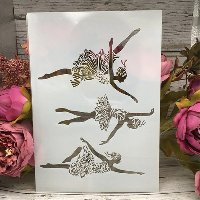 A4 29cm Ilus lilleline juuksetüdruk DIY kihistusšabloonid maalimine väljalõigete album värvimine reljeefne albumi dekoratiivne kaardimall