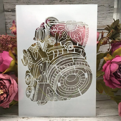 A4 29cm Ilus lilleline juuksetüdruk DIY kihistusšabloonid maalimine väljalõigete album värvimine reljeefne albumi dekoratiivne kaardimall