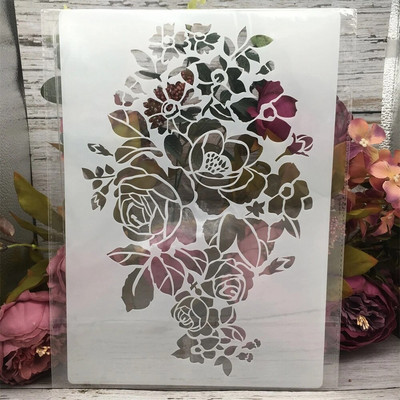 A4 29 cm kļavas lapas zars DIY slāņošanas trafareti sienu gleznojums albums Krāsošana reljefs albums dekoratīvā veidne