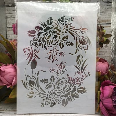 A4 29 cm kļavas lapas zars DIY slāņošanas trafareti sienu gleznojums albums Krāsošana reljefs albums dekoratīvā veidne