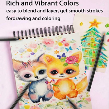 12 τμχ Χρωματιστά μολύβια Rainbow, 4mm Core (5 χρώματα) για ενήλικες, για καλλιτεχνικό σχέδιο, χρωματισμός, σκίτσο, προακονισμένα