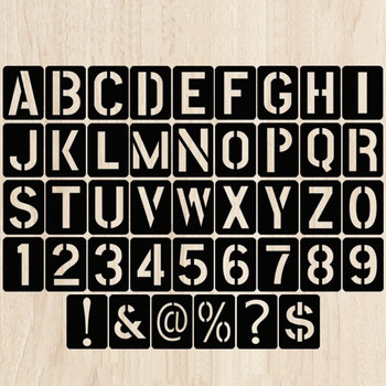 Σετ 42 τεμαχίων Letter Number Stencil Σετ πλαστικά πρότυπα ζωγραφικής αλφάβητου Κιτ καλουπιών για ζωγραφική σε τοίχο διακόσμηση σπιτιού