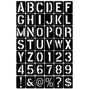 Σετ 42 τεμαχίων Letter Number Stencil Σετ πλαστικά πρότυπα ζωγραφικής αλφάβητου Κιτ καλουπιών για ζωγραφική σε τοίχο διακόσμηση σπιτιού